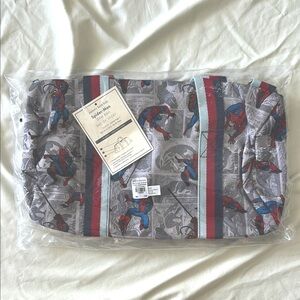 NEW Pottery Barn Kids Spider-Man Gym Bag with Red and Blue Accents.